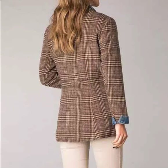 Yest Finnish brand plaid jacket blazer with denim - Picture 2 of 8